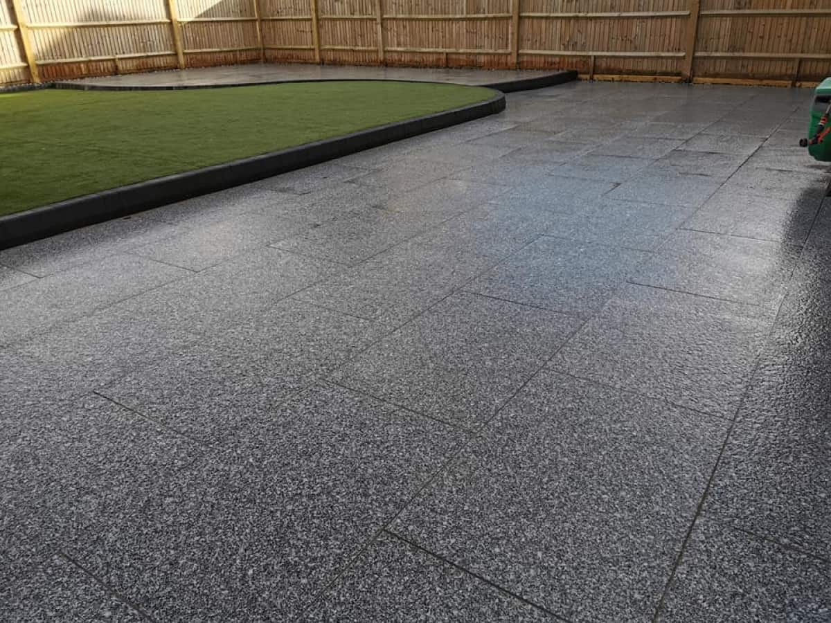 A stylish, newly finished patio